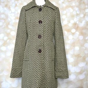 Urban Behaviour Green/Black Patterned Trench Coat